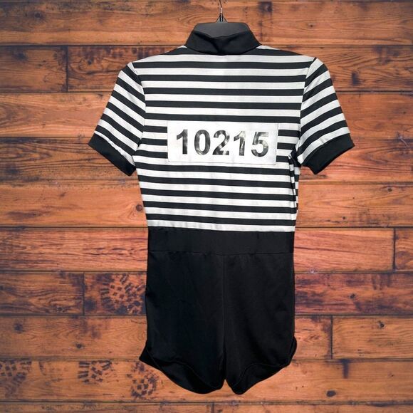 5 for $25🔥Spirit Halloween Jailbird Jail Shortalls Inmate Costume Small (4-8)‎ - Picture 2 of 5